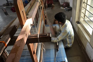 A weaver in Bhuj, Gujarat
