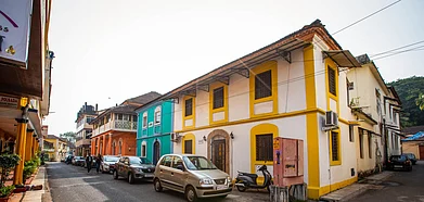 Streets of Fontainhas on a sunny day
