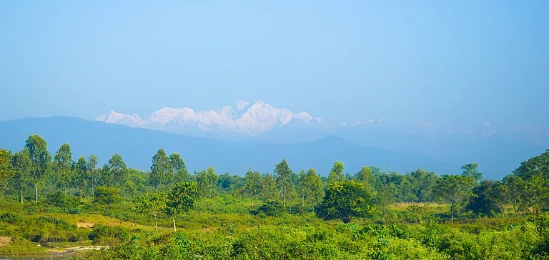 Mt Kanchenjunga as seen from Tetulia in Bangladesh - null