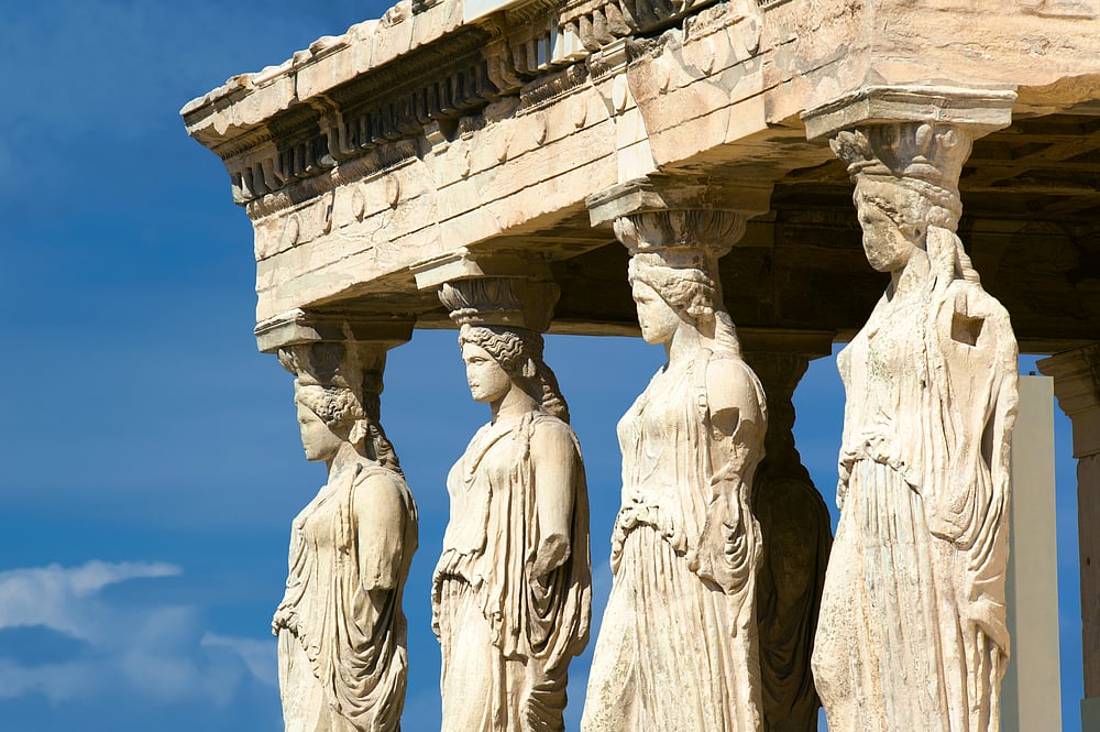 Caryatides, Acropolis of Athens, Greece. Photo Credit Shutterstock