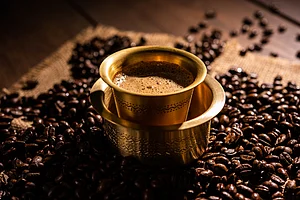 South Indian Filter coffee served in a traditional tumbler. Credit Shutterstock