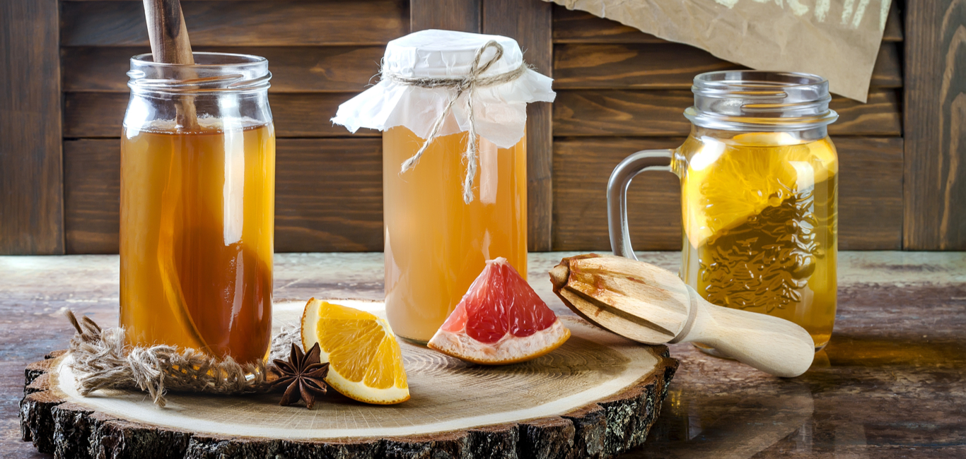 Kombucha is often infused with flavours from natural fruits, spices and herbs, and other botanicals to make it special.