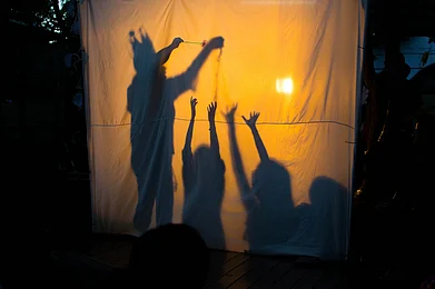 Shadow puppetry at a storytelling festival