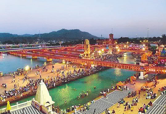 The famous Har Ki Pauri ghat on the banks of Ganga