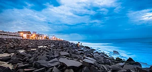A beautiful long exposure shot near Pondicherry harbour