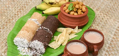 Puttu is a common breakfast in Kerala