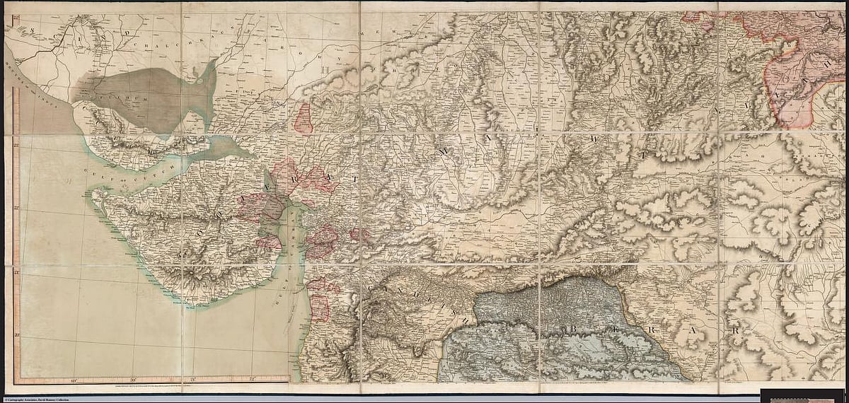 Aaron Arrowsmith founded a literal dynasty of cartographers. Displayed here is part of his gigantic 1816 map of India, which covered nine sheets.