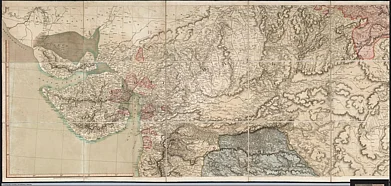 Aaron Arrowsmith founded a literal dynasty of cartographers. Displayed here is part of his gigantic 1816 map of India, which covered nine sheets.