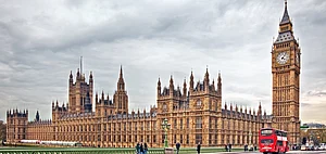 The Houses of Parliament and the Big Ben clock tower in London