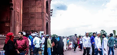 Jama Masjid, located in the heart of Delhi, witnesses large numbers of devotees everyday