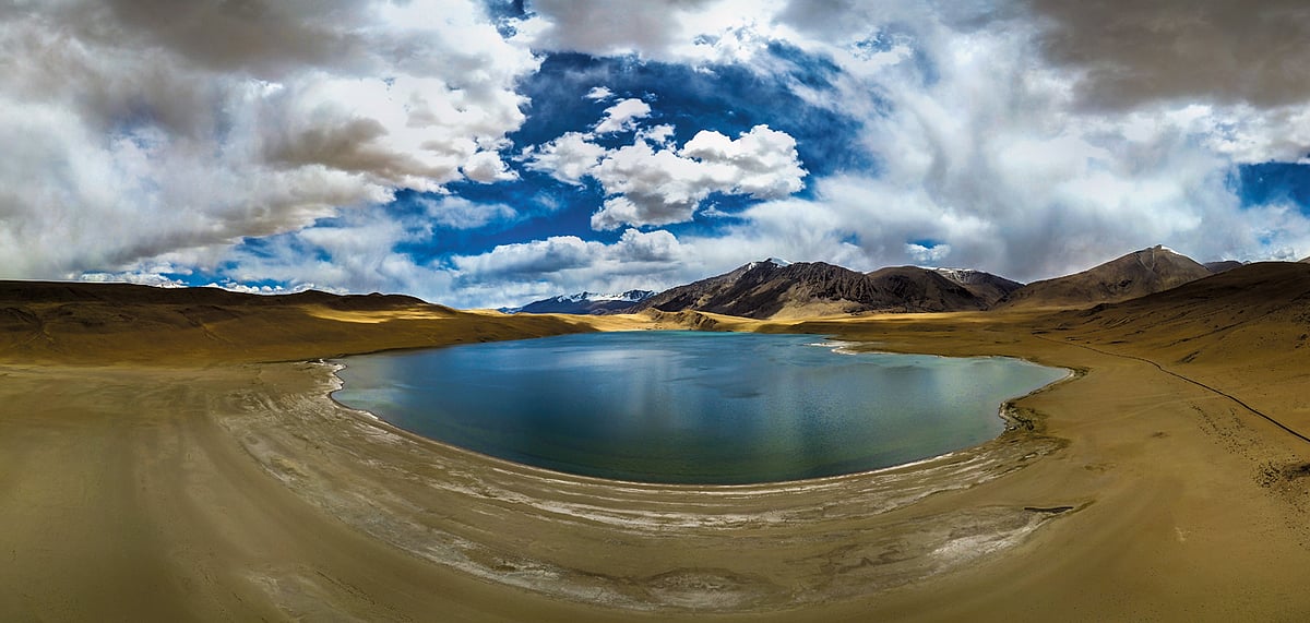 Kyagar Tso in the Rupshu region is one of the highest saltwater lakes of Ladakh at 4,663m above sea level