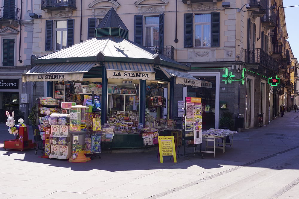 A newsstand in Piedmont, Italy                   3DF mediaStudio / Shutterstock