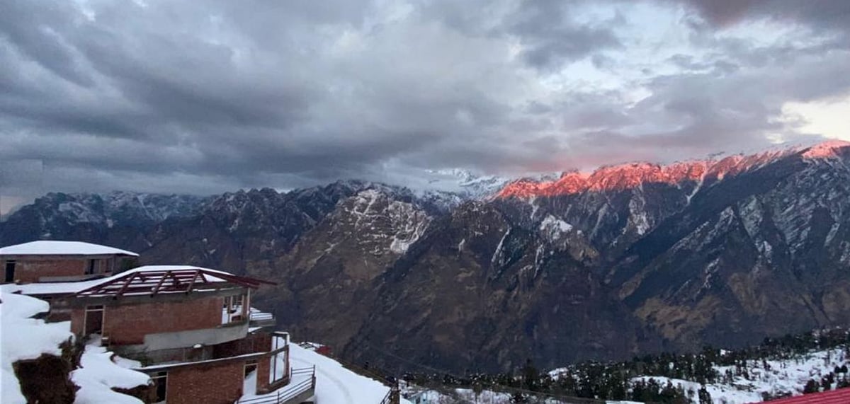 A snow storm made us extend our stay by a day. The sun touches the zenith of the Nanda Devi mountains. Credit All photos by Antara Chatterjee