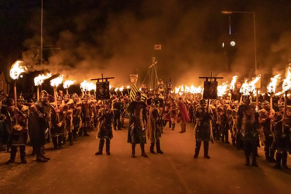The Viking fire festival on Shetland Islands                           Photo credit Andrew J Shearer / Shutterstock