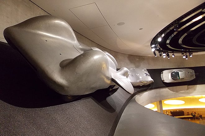 The Mercedes-Benz Museum is one of the most cutting-edge buildings in Germanys automobile city Stuttgart. These exhibits appear to defy gravity.