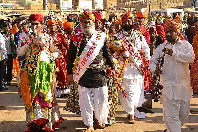 A colourful procession marks the inauguration of the Desert Festival