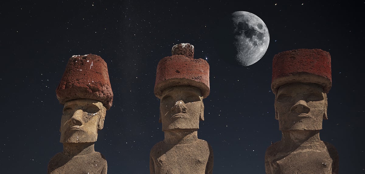 The moai of Easter Island, one of 25 endangered sites