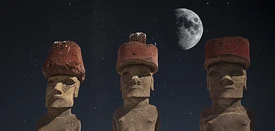 The moai of Easter Island, one of 25 endangered sites