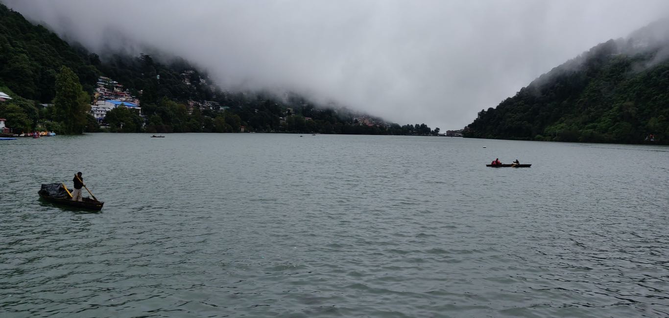 A misty morning over Naini Lake