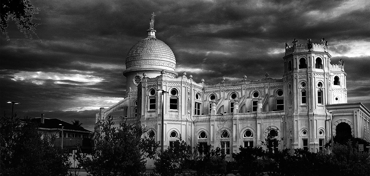 The Sacred Heart Catholic Church, a parish church first built in 1884, by Bishop Nicholas A. Gallagher, was the largest in Texas until 1892