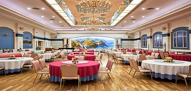 The dining hall at Pottonggang Hotel