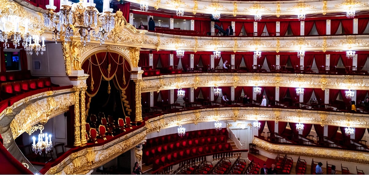 Interior of the Bolshoi Theatre in Moscow, Russia