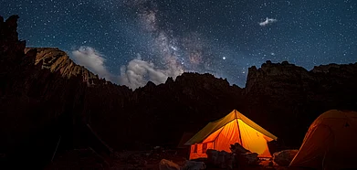 Camping under the stars
