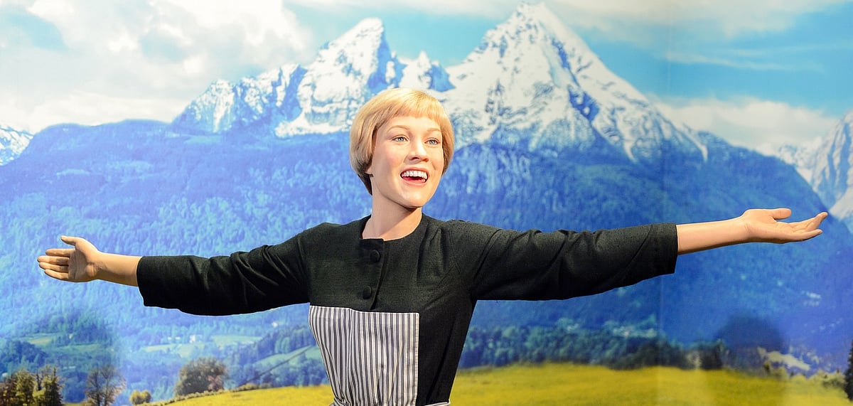 A wax statue of Julie Andrews as Maria in Sound Of Music at Madame Tussauds, Vienna