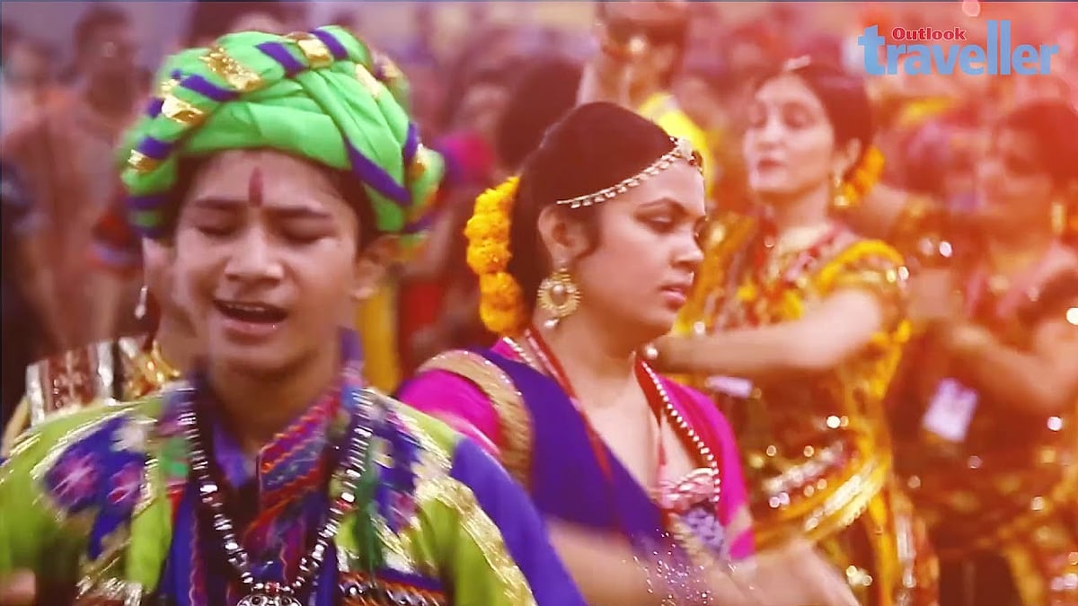 At a Navratri celebration in Gujarat