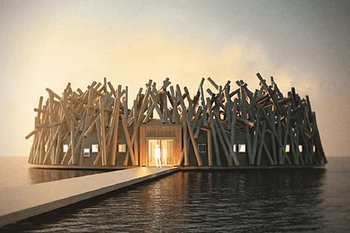 A Floating Hotel in Swedish Lapland