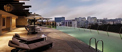 The infinity pool at the hotel