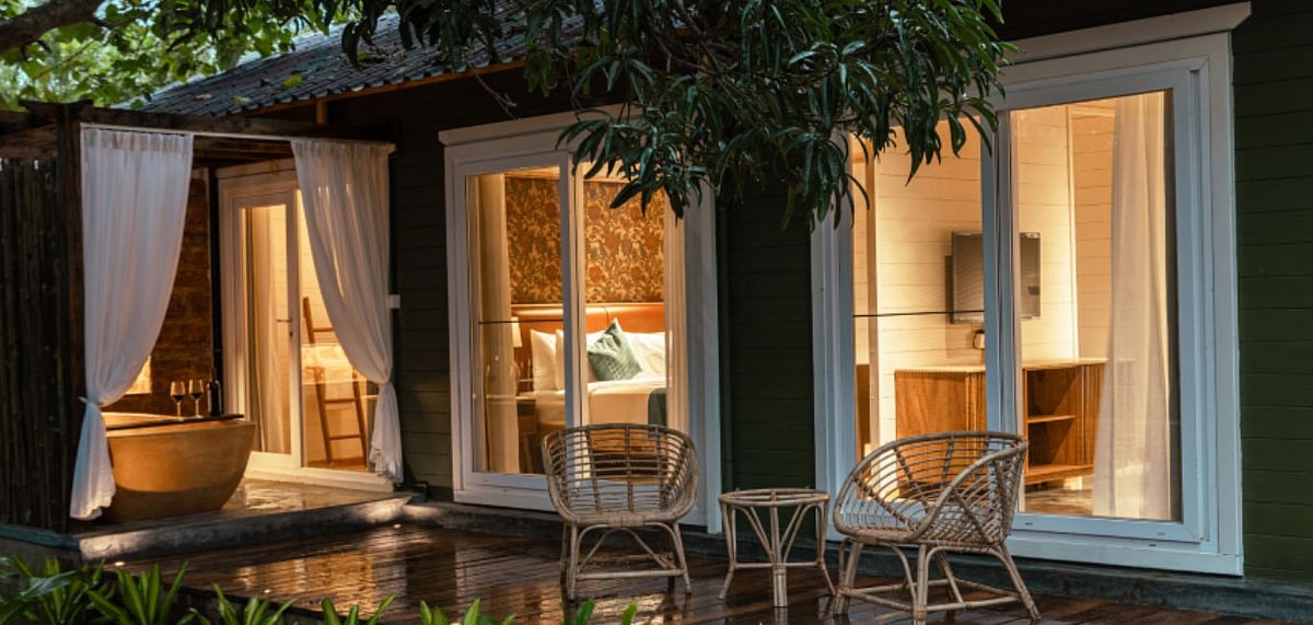 Larisa Resort Ashwem is a sprawling haven with winding pathways flanked by swaying palm trees. Photo Credits Larisa Resort Ashwem