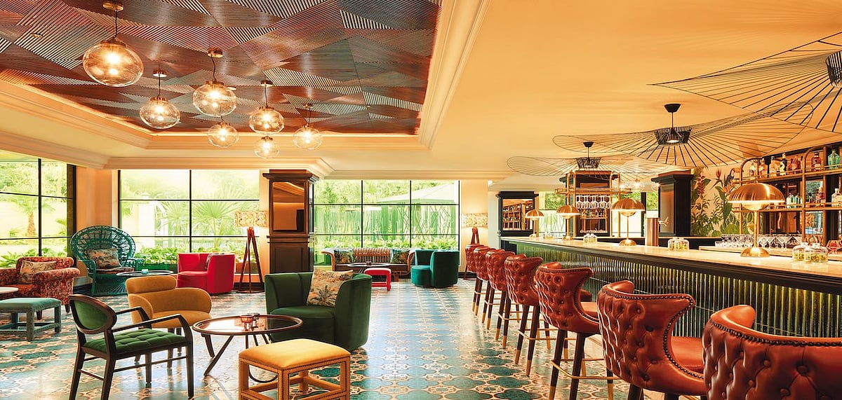 The bar seating at the property 