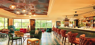 The bar seating at the property