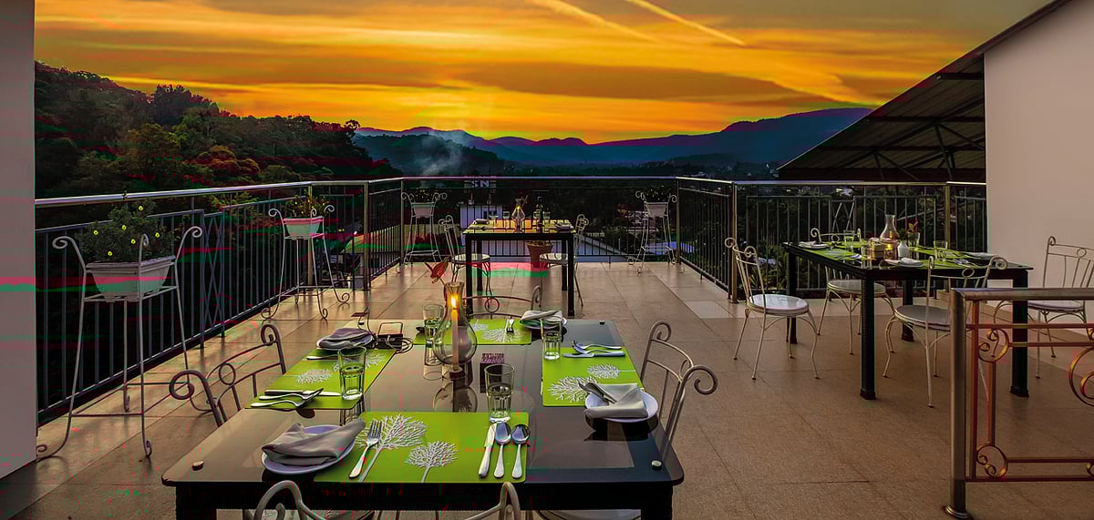 The rooftop restaurant