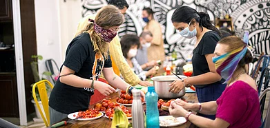 Guests at Datstop Hostel during the lockdown