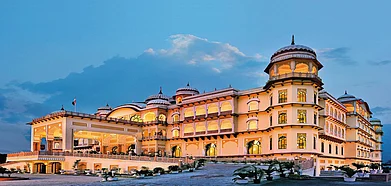 The facade of the hotel