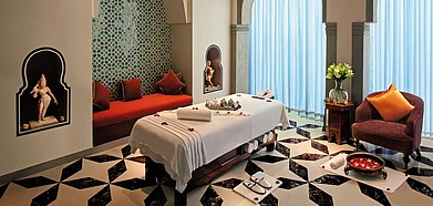 The homey spa room