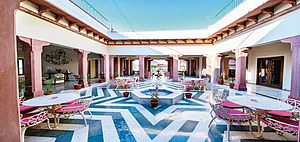 The sprawling courtyard of the property