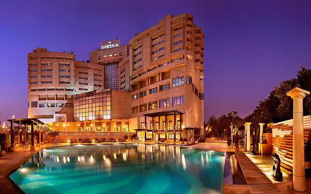The facade of The Suryaa Hotel, New Delhi