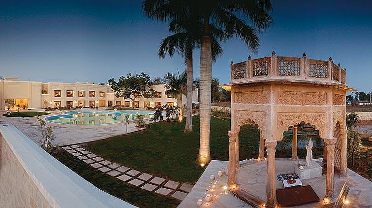 The pool at The Grand Temple View, Khajuraho