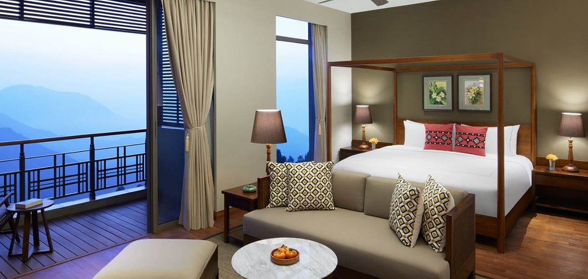 A luxury room with a valley view at Taj Chia Kutir Resort & Spa
