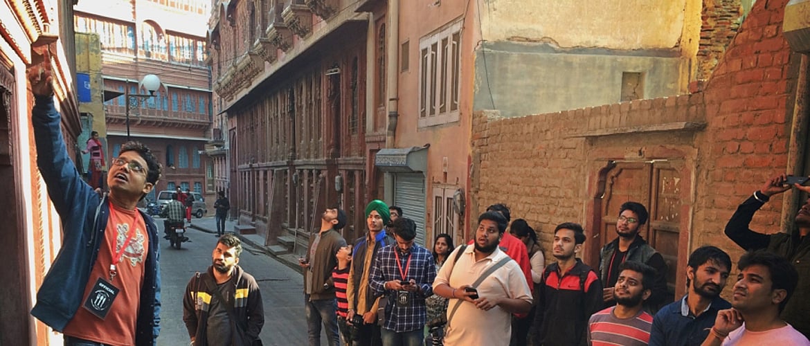 Eager participants on a heritage walk