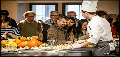 The cooking show at the museum