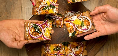 One of the types of flatbreads on offer