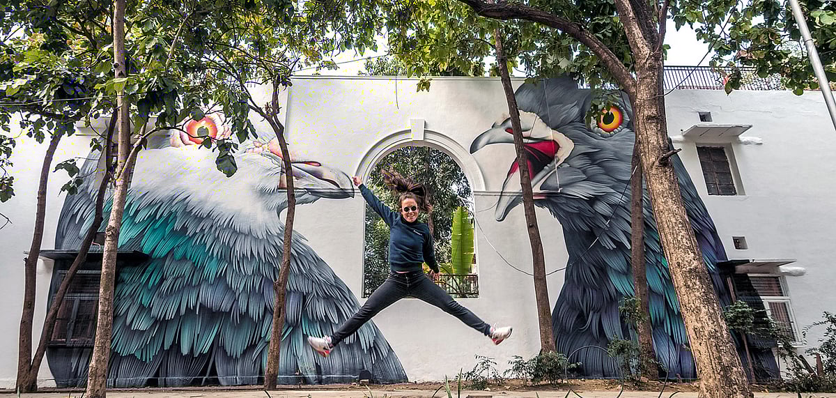 One of the as-good-as-they-get murals at the Lodhi Art Festival