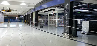 The deserted Indira Gandhi International Airport