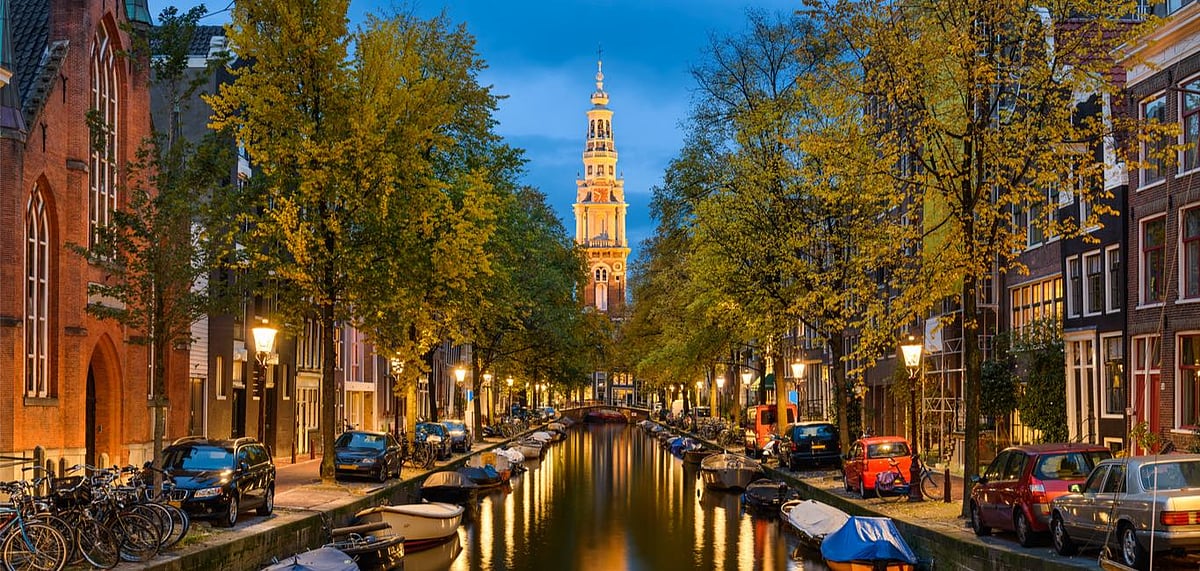 Amsterdam during twilight