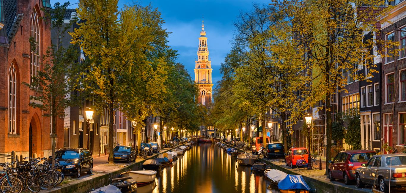 Amsterdam during twilight