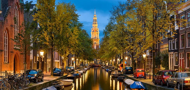 Amsterdam during twilight